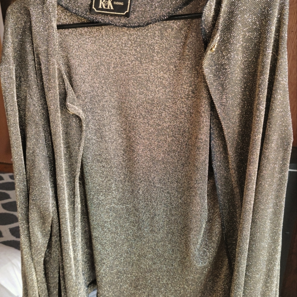 R&K EVENING gold metallic glitter cardigan